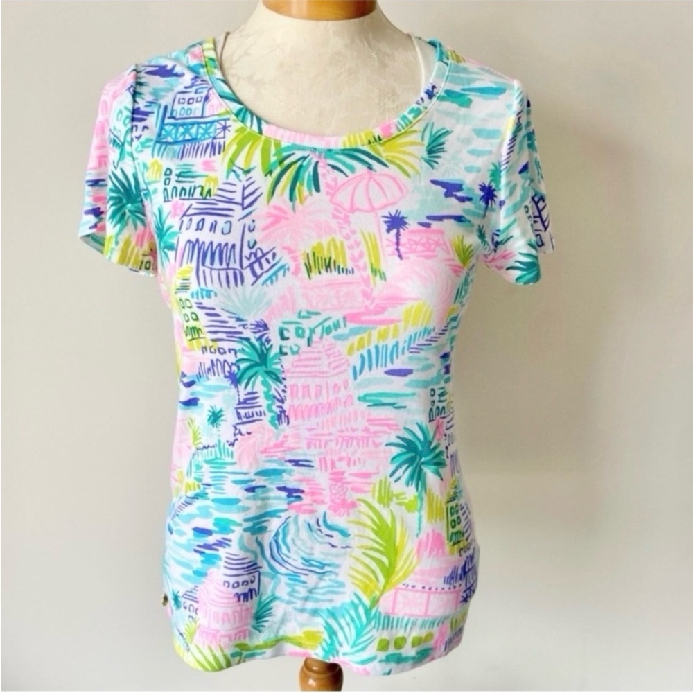 Lilly Pulitzer Halee Top Multi Private Island Top Size Medium